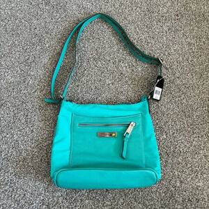 Rosetti Go Blue Bag Olay Mid Crossbody Purse Zipper NWT Multiple Pockets